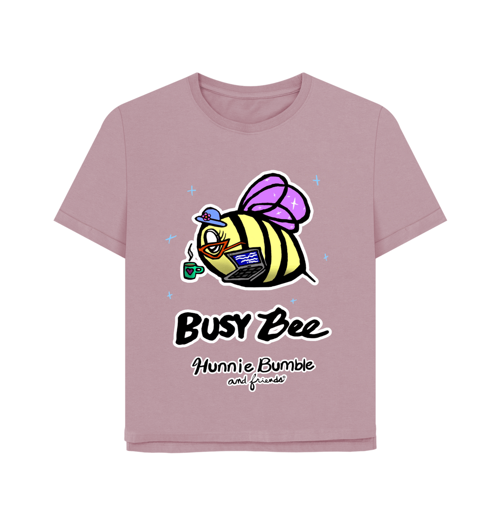 BUSY BEE Mauve Ladies' Boxy Relaxed Fit Tee, Hunnie Bumble and Friends image 1
