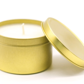 preorder hunnie bumble: 4oz gold tin soy handpoured candle, wildflower honey + rose scent