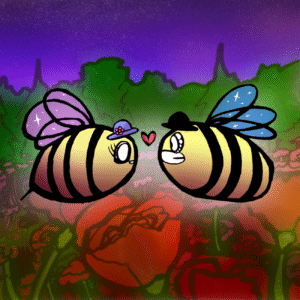 3d art: garden bees 9.5 x 9.5''